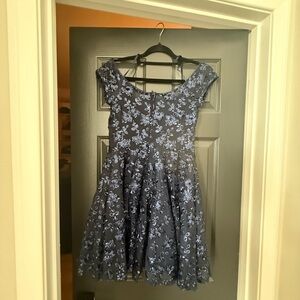 Elegant Blue Floral Kids Dress